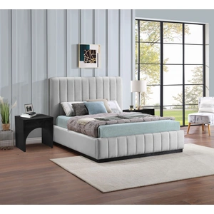 Meridian Furniture Lucia Linen Fabric Bed