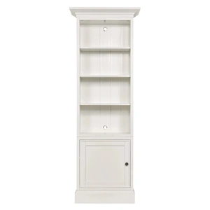 Hammary Structures Wood Single Display Bookcase w/4 Shelves & Door, Pure White