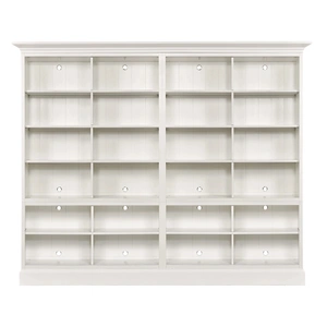 Hammary Structures Wood Quad Bookcase w/24 Shelves in Pure White