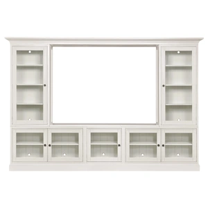 Hammary Structures Wood/Glass Quintuple Entertainment Unit w/Piers & 7 Doors, Pure White