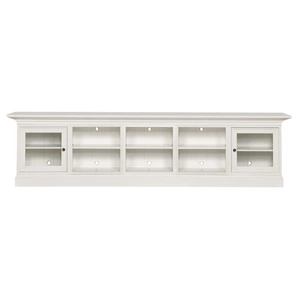 Hammary Structures Wood/Glass Quintuple Multi Use Console w/2 Doors, Pure White