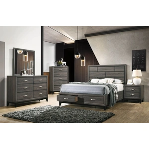 ACME Valdemar Storage Bed, Eastern King Size, Weathered Gray
