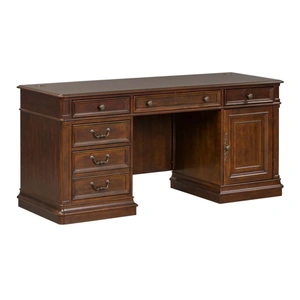 Liberty Furniture Brayton Manor Wood Credenza w/6 Drawers & Door, Cognac