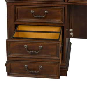 Liberty Furniture Brayton Manor Wood Credenza w/6 Drawers & Door, Cognac