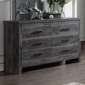 ACME Vidalia Wood Double Dresser w/6 Drawers, Gray
