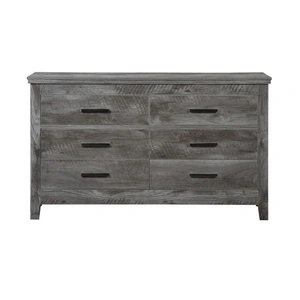 ACME Vidalia Wood Double Dresser w/6 Drawers, Gray