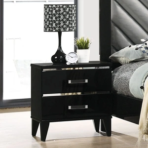 ACME Chelsie Wood Nightstand w/2 Drawers, Black