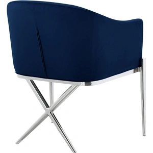 Meridian Furniture Xavier Velvet Dining Chair with Chrome Steel Legs