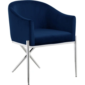 Meridian Furniture Xavier Velvet Dining Chair with Chrome Steel Legs