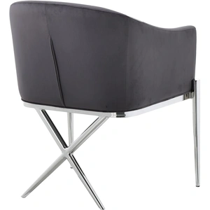 Meridian Furniture Xavier Velvet Dining Chair with Chrome Steel Legs