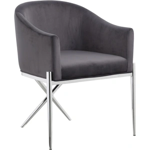 Meridian Furniture Xavier Velvet Dining Chair with Chrome Steel Legs