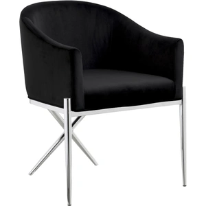 Meridian Furniture Xavier Velvet Dining Chair with Chrome Steel Legs