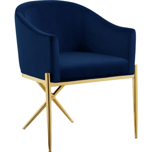 Meridian Furniture Xavier Velvet Dining Chair with Gold Steel Legs