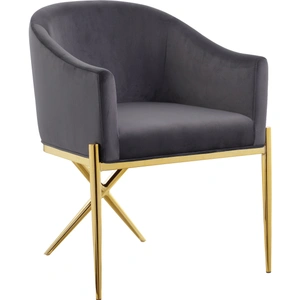 Meridian Furniture Xavier Velvet Dining Chair with Gold Steel Legs