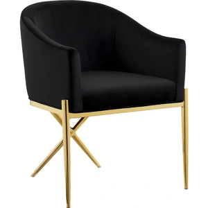 Meridian Furniture Xavier Velvet Dining Chair with Gold Steel Legs