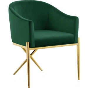 Meridian Furniture Xavier Velvet Dining Chair with Gold Steel Legs