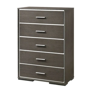 ACME Escher Wood Chest w/5 Drawers, Gray Oak