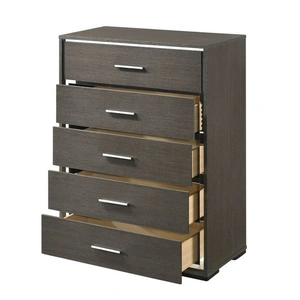 ACME Escher Wood Chest w/5 Drawers, Gray Oak