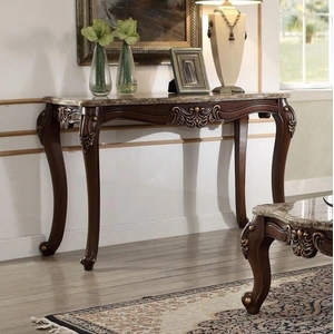 ACME Mehadi Marble/Wood Console Table, Beige/Brown