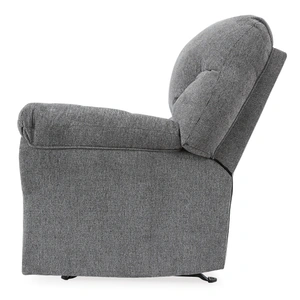 Ashley Furniture Allmaxx Polyester Rocker Recliner in Pewter