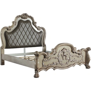 ACME Dresden PU Bed, Vintage Bone White