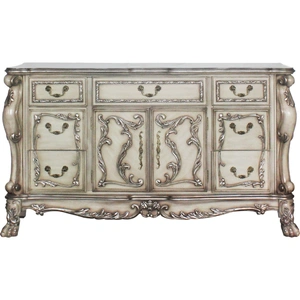 ACME Dresden 7-Drawer 2-Door Dresser, Vintage Bone White