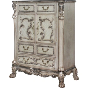 ACME Dresden 5-Drawer 2-Door Chest, Vintage Bone White