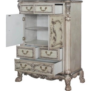 ACME Dresden 5-Drawer 2-Door Chest, Vintage Bone White