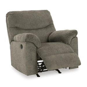 Ashley Furniture Alphons Polyester Rocker Recliner in Putty