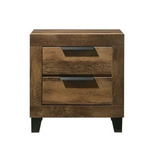 ACME Morales Wood Nighatand w/2 Drawers, Rustic Oak