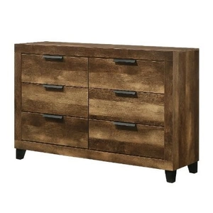 ACME Morales Wood Double Dresser w/6 Drawers, Rustic Oak