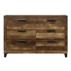 ACME Morales Wood Double Dresser w/6 Drawers, Rustic Oak
