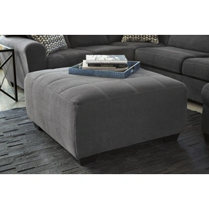 Ashley Furniture Ambee 38-inch Square Oversized Accent Ottoman - Slate Gray Textured Polyester, Slate