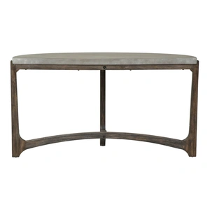 Liberty Furniture Cascade Concrete Composite Top Irregular Sofa Table, Wirebrush Rustic Brown
