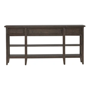 Liberty Furniture Paradise Valley Wood Hall Console Table w/3 Drawers, Saddle Brown