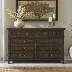 Liberty Furniture Paradise Valley Upholstered Bedroom Set | Saddle Brown Oak, Saddle Brown