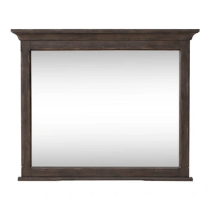 Liberty Furniture Paradise Valley Rectangular Wood/Glass Landscape Mirror, Saddle Brown