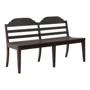 Liberty Furniture Paradise Valley Wood Ladder Back Bench, Saddle Brown