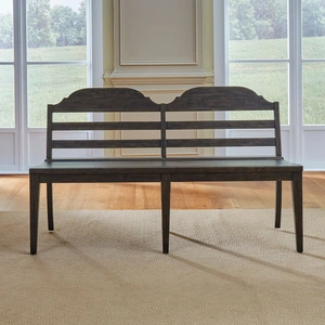 Liberty Furniture Paradise Valley Wood Ladder Back Bench, Saddle Brown