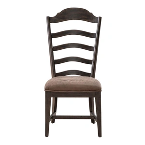 Liberty Furniture Paradise Valley Leatherette/Wood Ladder Back Side Chair, Saddle Brown (Set of 2)
