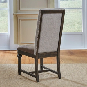 Liberty Furniture Paradise Valley Fabric/Leatherette/Wood Side Chair, Saddle Brown (Set of 2)