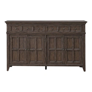 Liberty Furniture Paradise Valley Wood Buffet w/4 Doors & 2 Drawers, Saddle Brown