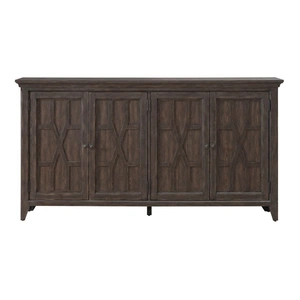 Liberty Furniture Paradise Valley Wood Hall Buffet w/4 Doors, Saddle Brown