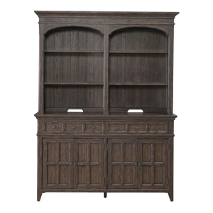 Liberty Furniture Paradise Valley Wood Hutch & Buffet w/4 Doors & 2 Drawers, Saddle Brown