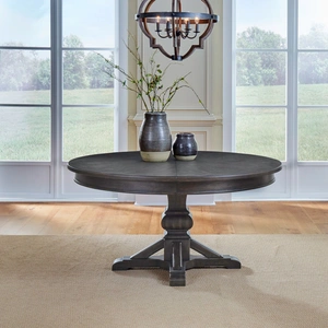 Liberty Furniture Paradise Valley Round Extendable Dining Set | Saddle Brown, Saddle Brown