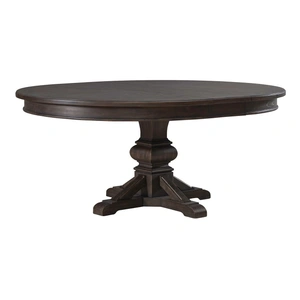 Liberty Furniture Paradise Valley Round Wood Extendable Dining Table, Saddle Brown