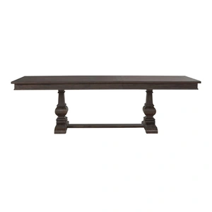 Liberty Furniture Paradise Valley Rectangular Wood Extendable Trestle Dining Table, Saddle Brown