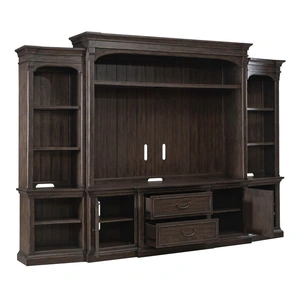 Liberty Furniture Paradise Valley Wood Entertainment Center w/Piers & 2 Drawers & 2 Doors, Saddle Brown