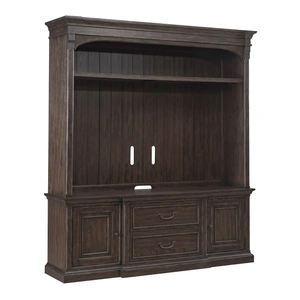 Liberty Furniture Paradise Valley Wood Entertainment Center w/2 Drawers & 2 Doors, Saddle Brown