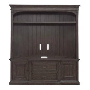 Liberty Furniture Paradise Valley Wood Entertainment Center w/2 Drawers & 2 Doors, Saddle Brown